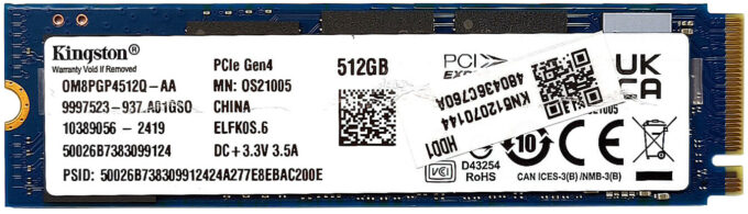 SSD NVMe instalado no primeiro slot M.2